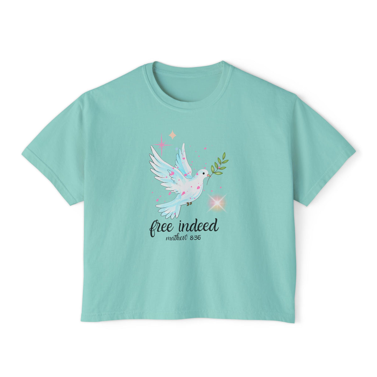 Free Indeed Dove Boxy Tee — Inspirational Christian Women's Shirt