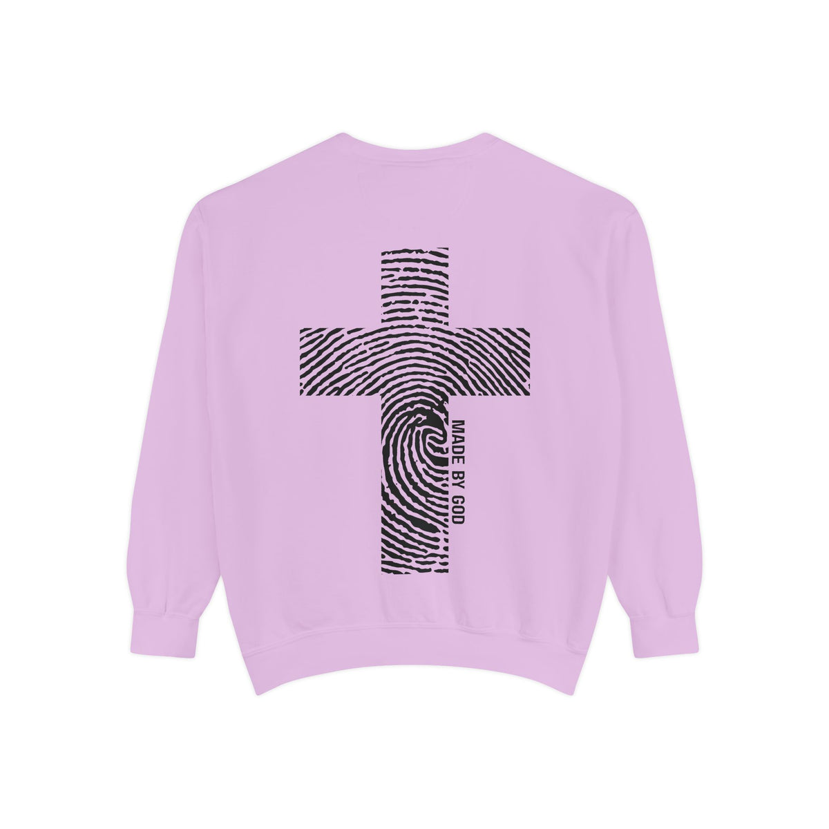 Sweatshirt — Fingerprint Cross "Saved By God" Crewneck