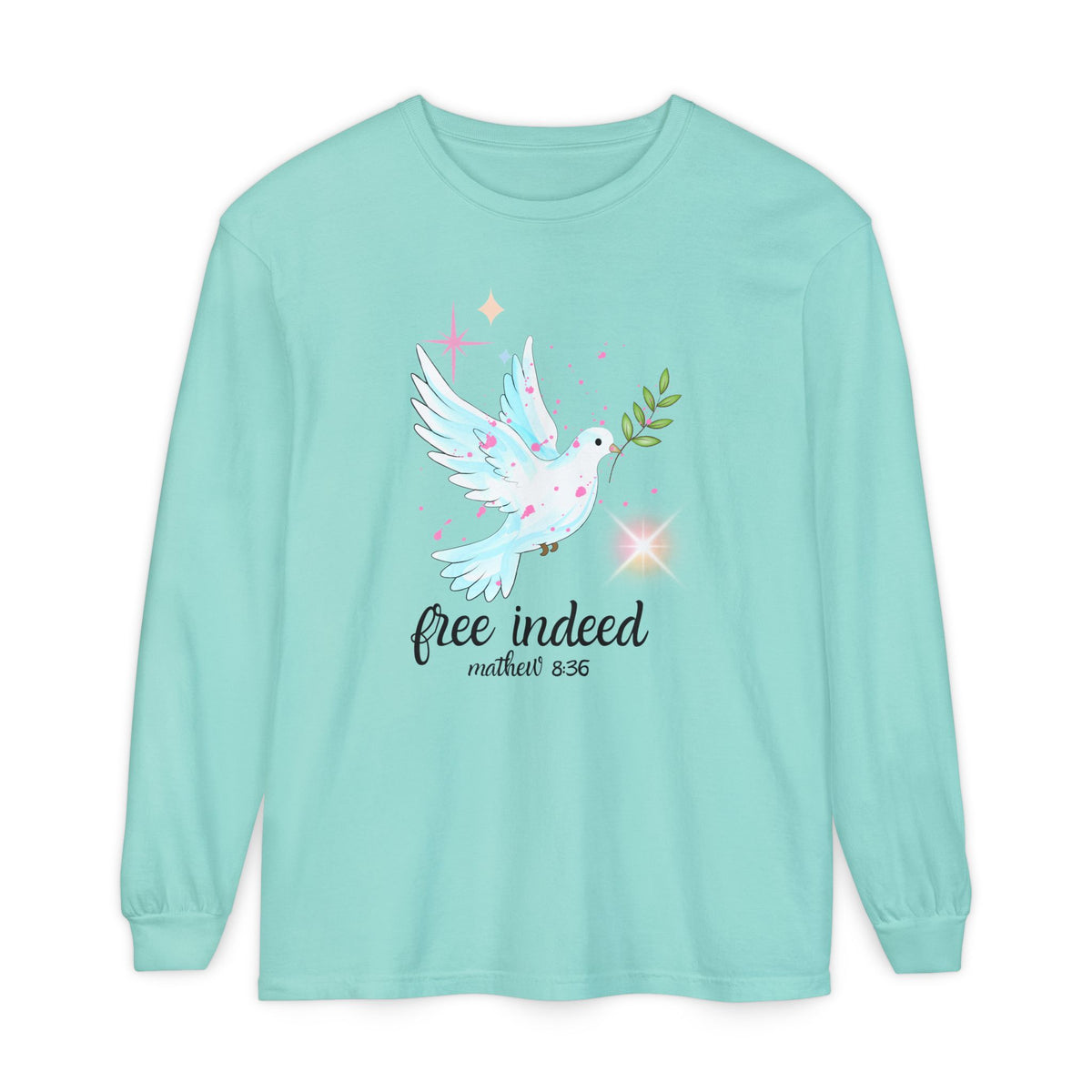 Free Indeed Dove Unisex Garment-dyed Long Sleeve T-Shirt
