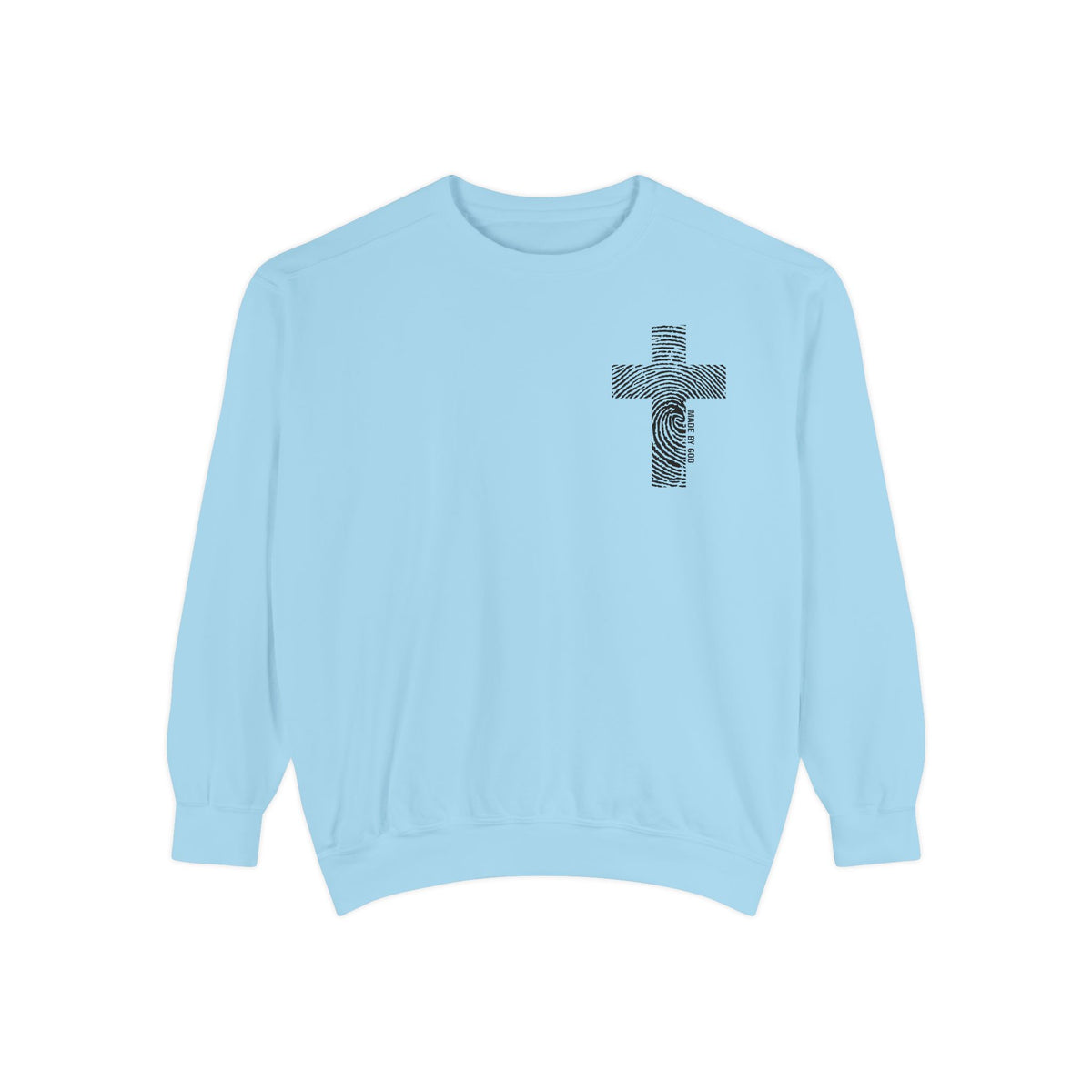 Sweatshirt — Fingerprint Cross "Saved By God" Crewneck