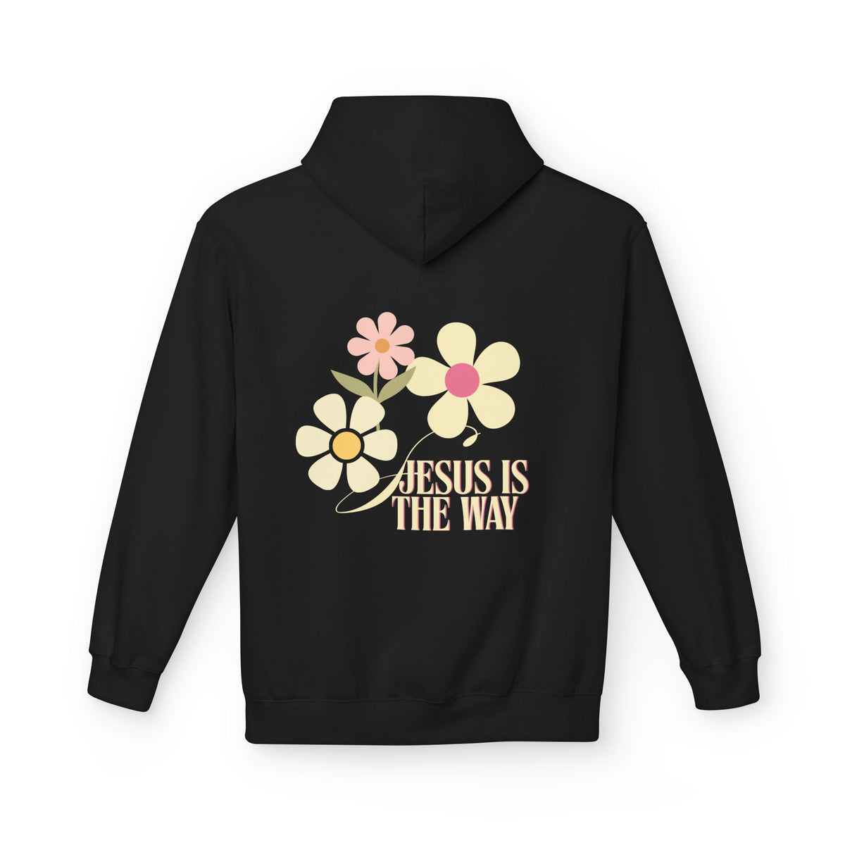 Christian Floral Hoodie — "Jesus Is The Way" Pastel Flower Pullover