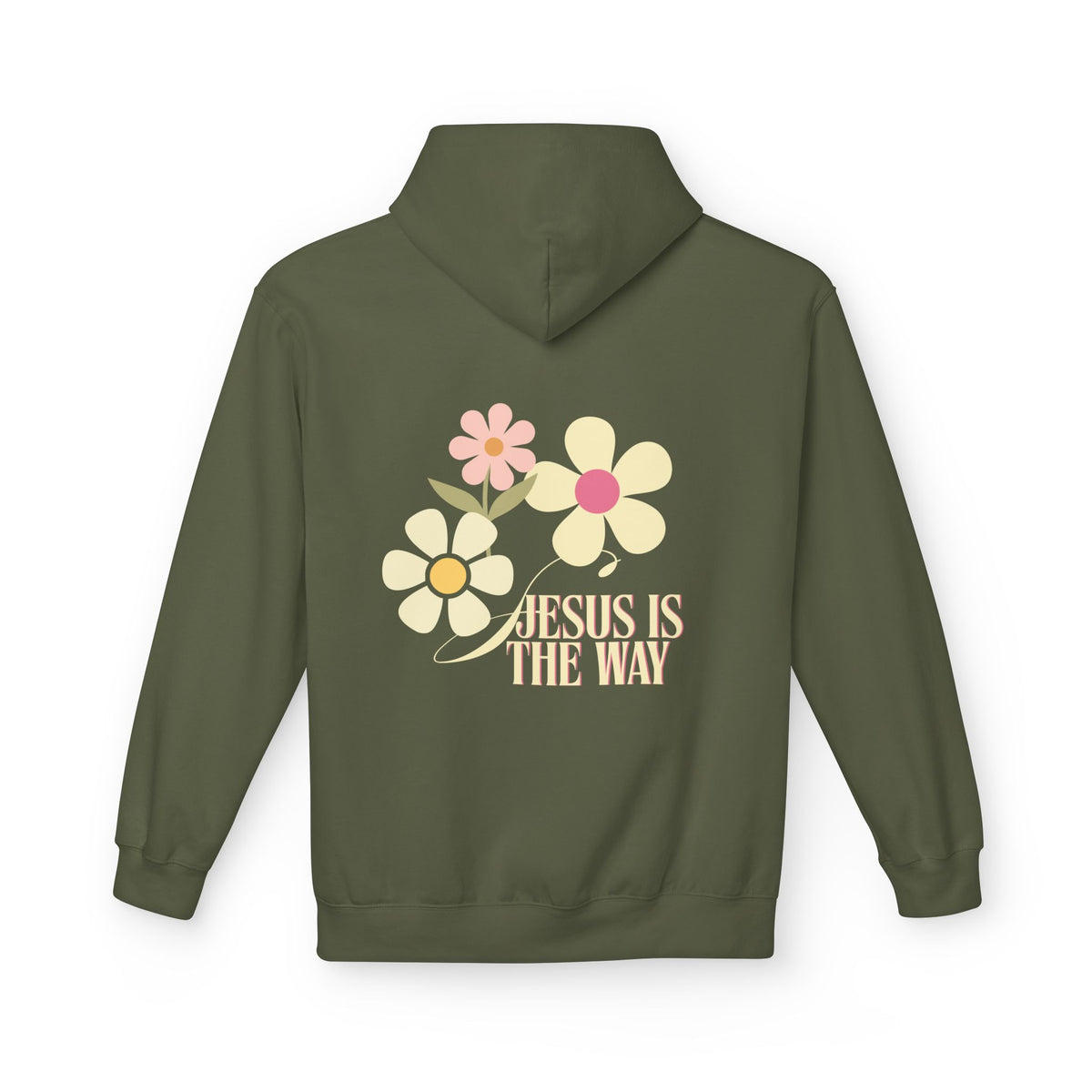 Christian Floral Hoodie — "Jesus Is The Way" Pastel Flower Pullover