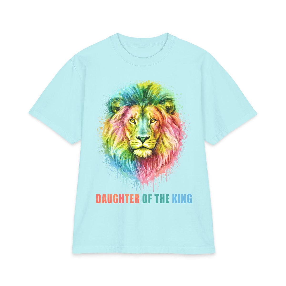 Daughter of the King Lion T‑Shirt — Colorful Watercolor Pride Tee