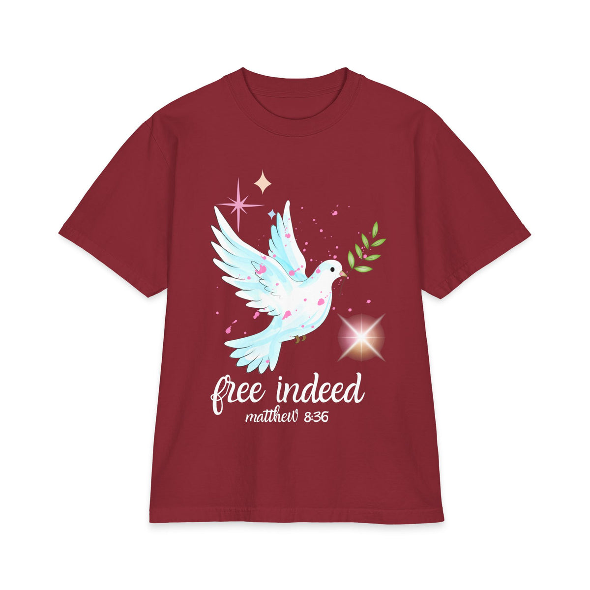 Dove of Peace Graphic T-Shirt — Pastel Olive Branch Design