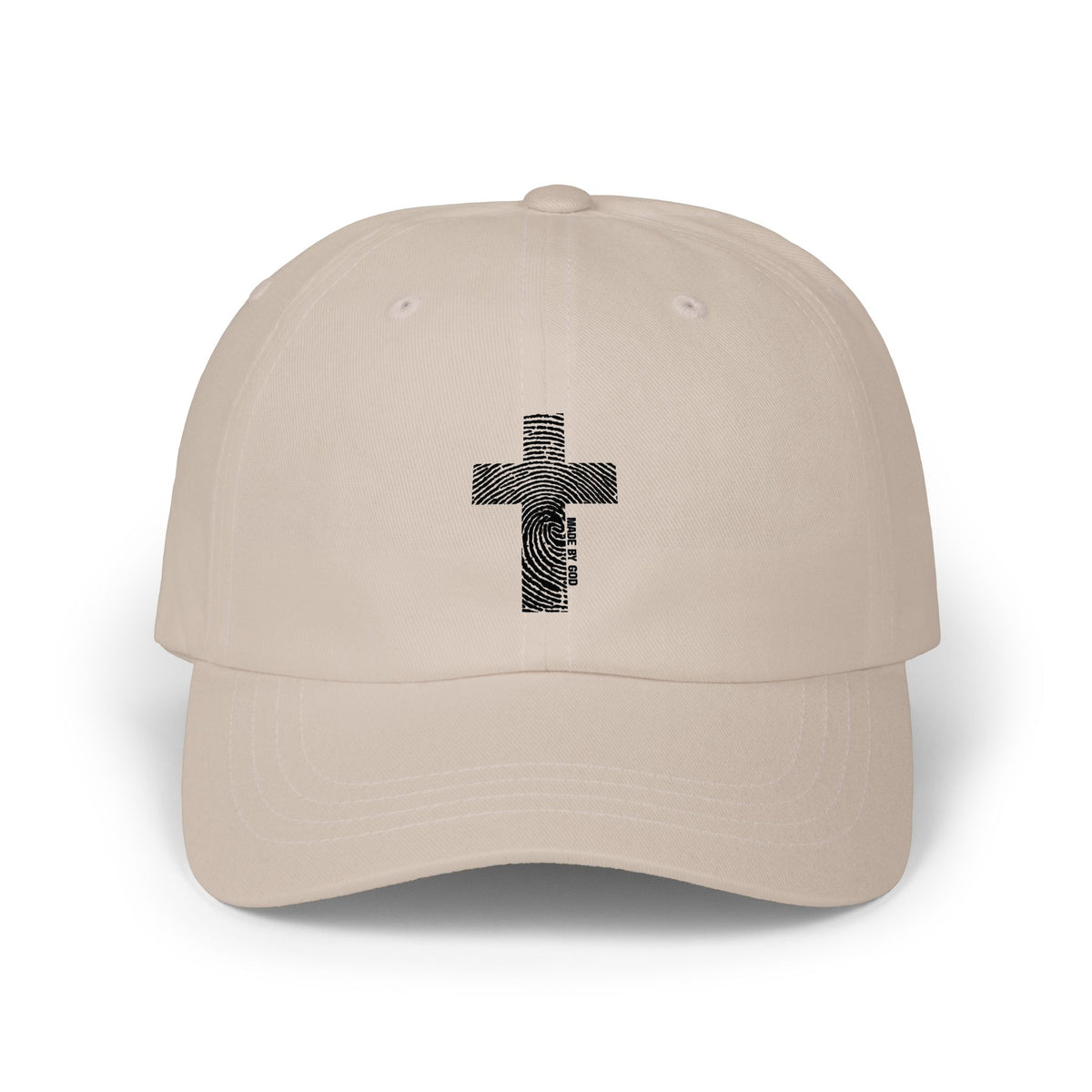 White Dad Cap with Distressed Cross Embroidery – Christian Baseball Hat