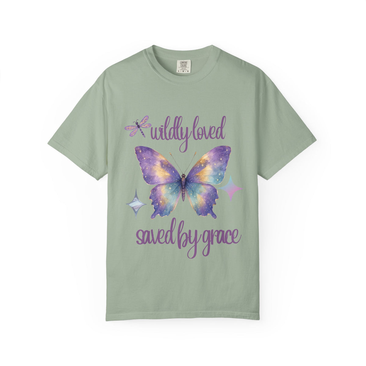Wildly Loved Butterfly T-Shirt — "Saved by Grace" Christian Inspirational Tee