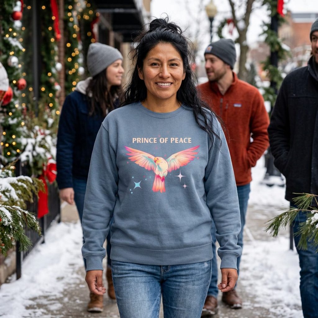 Prince of Peace Dove Sweatshirt — Pastel Christian Crewneck