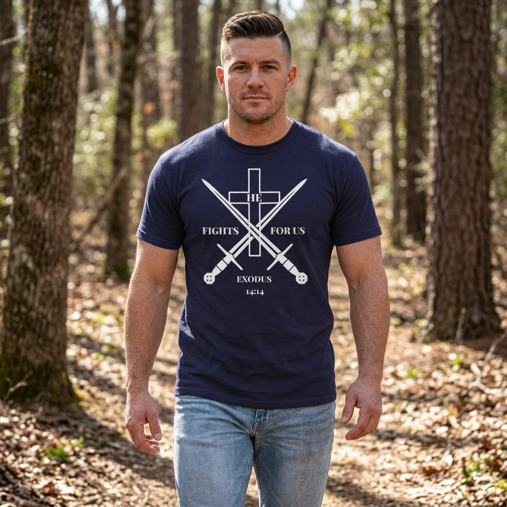 HE FIGHTS FOR US Garment-Dyed Tee