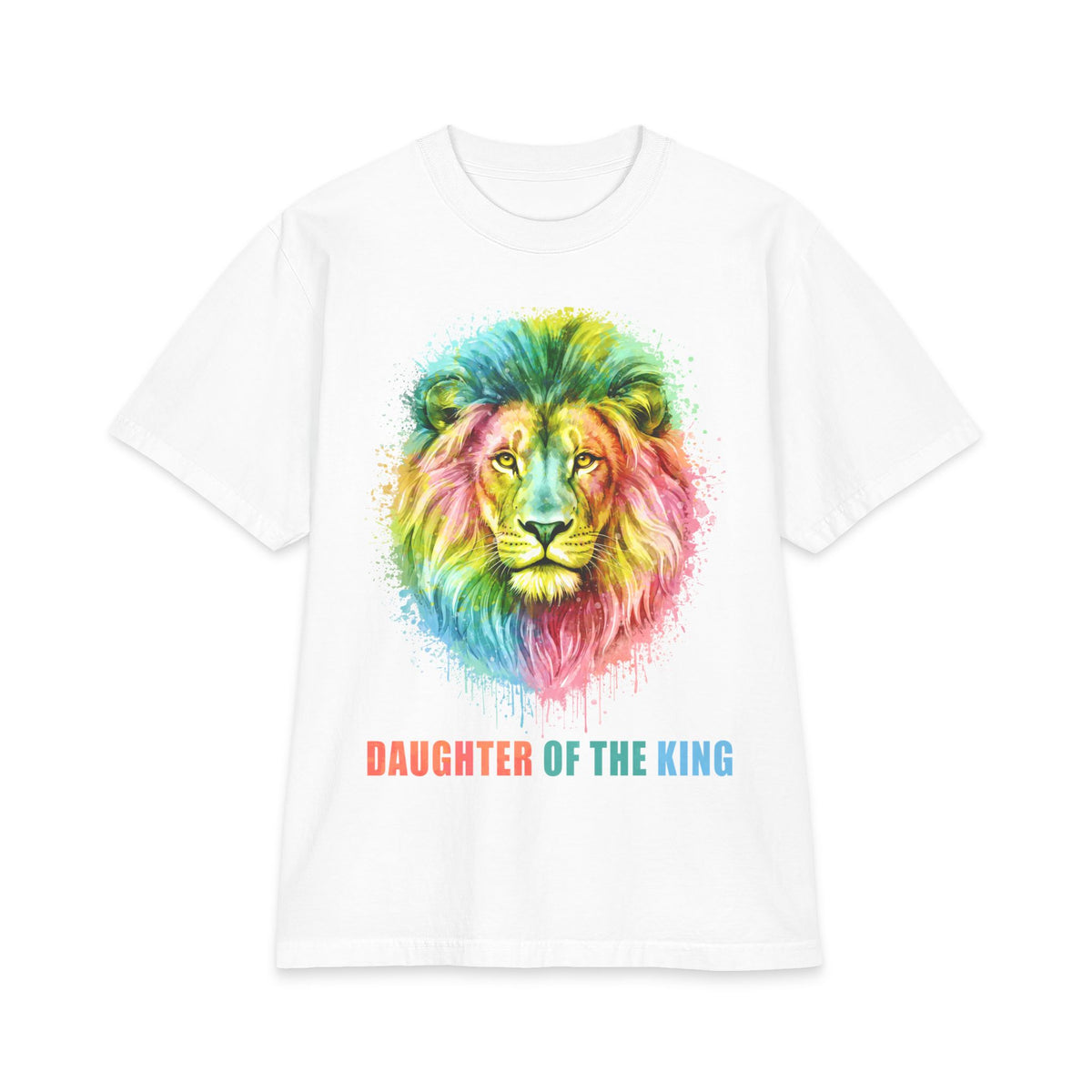 Daughter of the King Lion T‑Shirt — Colorful Watercolor Pride Tee