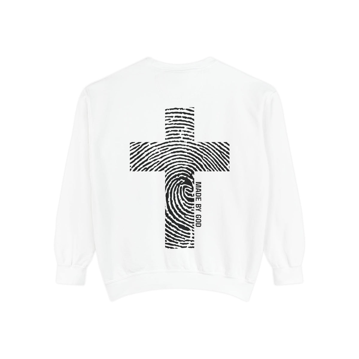 Sweatshirt — Fingerprint Cross "Saved By God" Crewneck