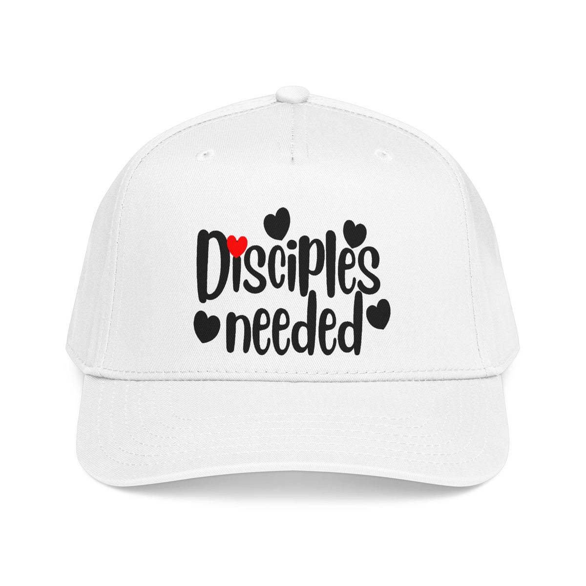 Disciples Needed Baseball Cap — Christian Outreach Hat with Heart Accents