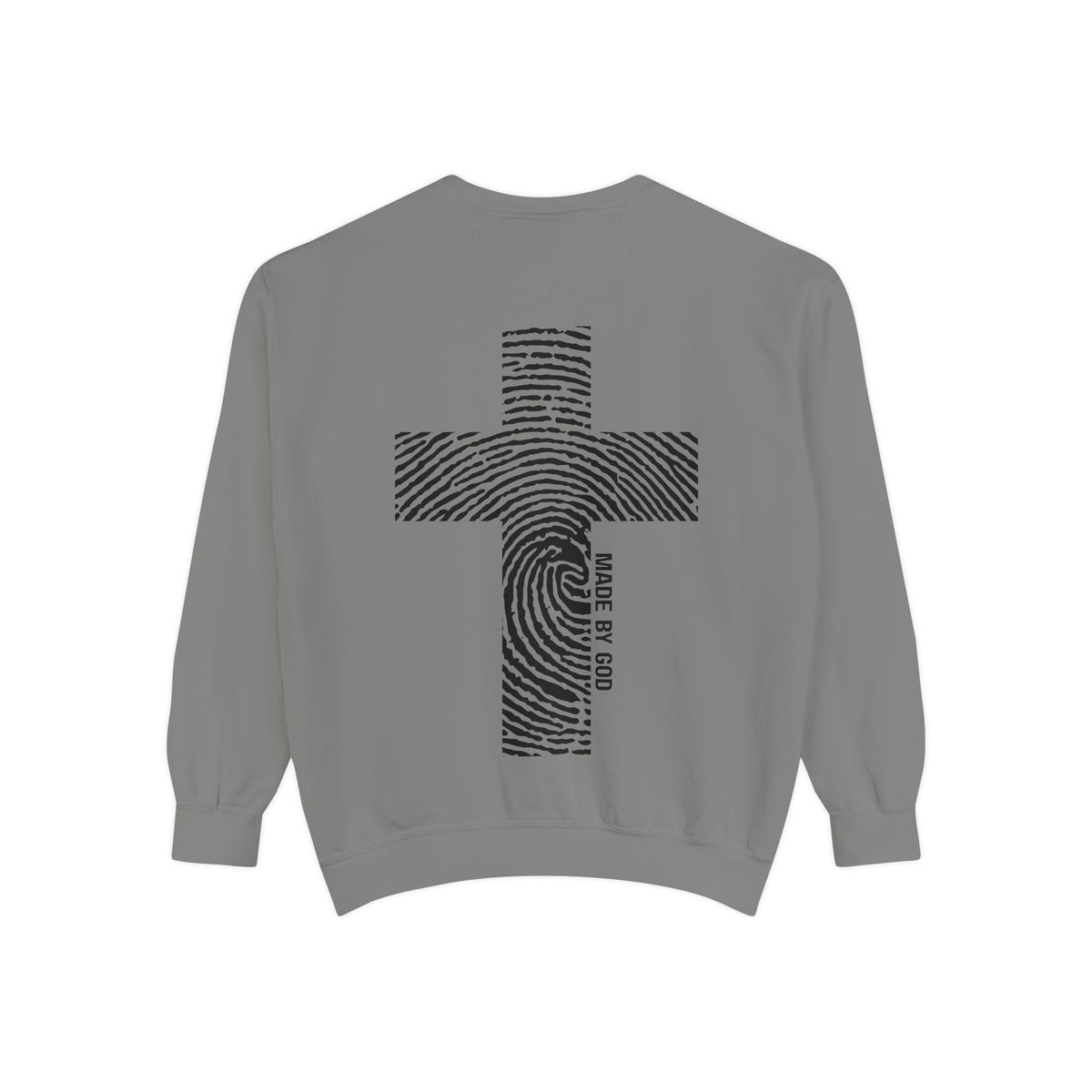 Sweatshirt — Fingerprint Cross "Saved By God" Crewneck