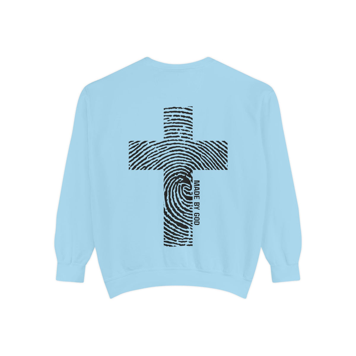 Sweatshirt — Fingerprint Cross "Saved By God" Crewneck