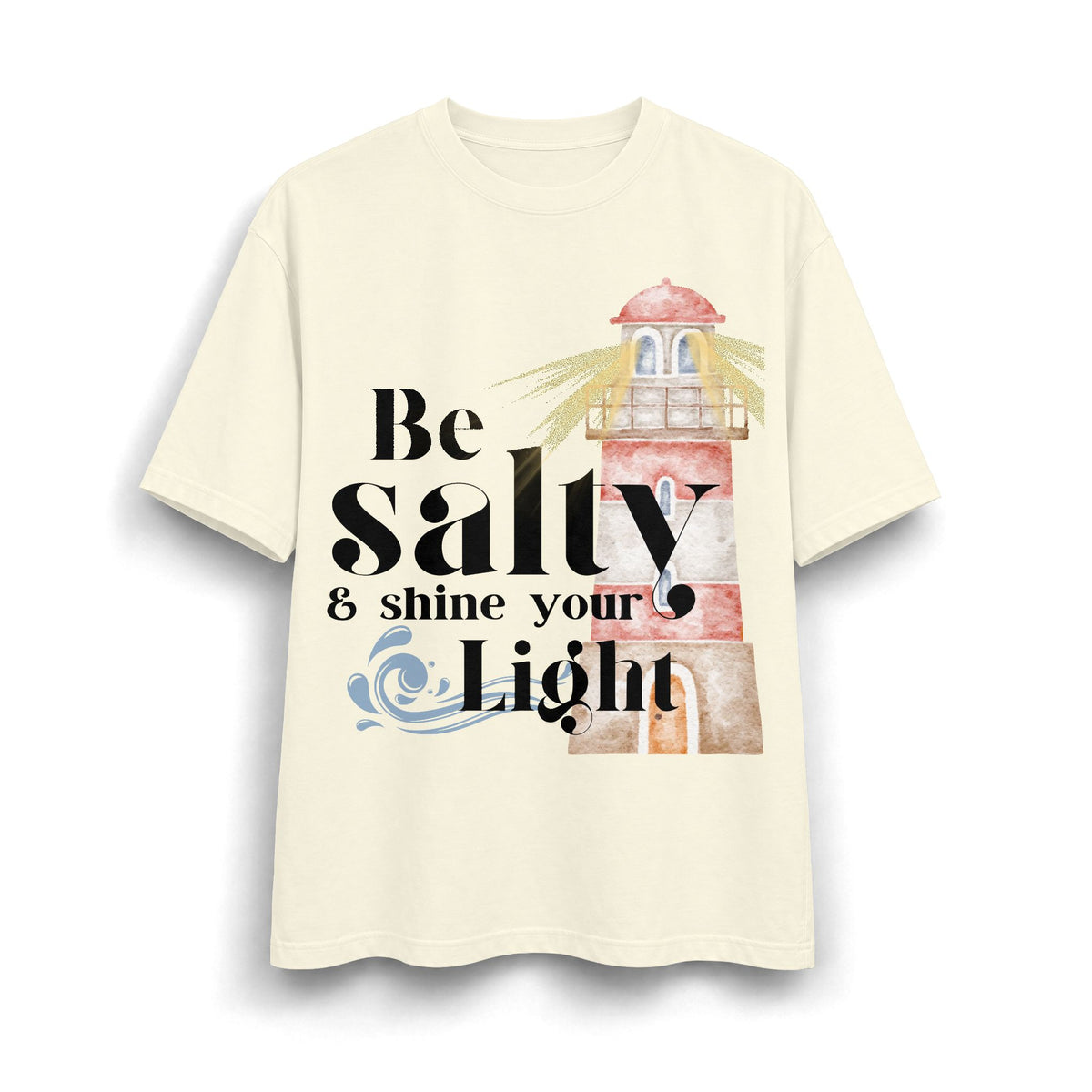 Be Salty & Shine Your Light T-Shirt — Lighthouse Nautical Inspirational Tee