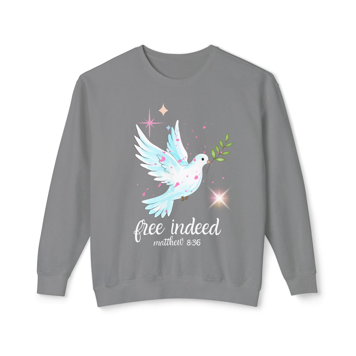 Dove of Peace Crewneck Sweatshirt — Pastel Dove with Olive Branch