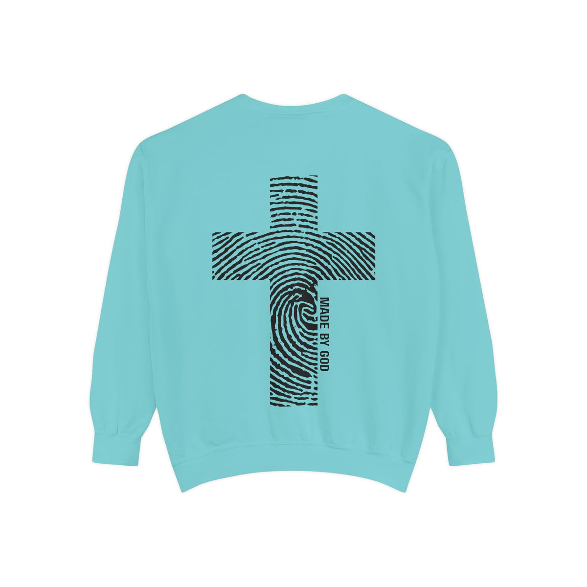 Sweatshirt — Fingerprint Cross "Saved By God" Crewneck