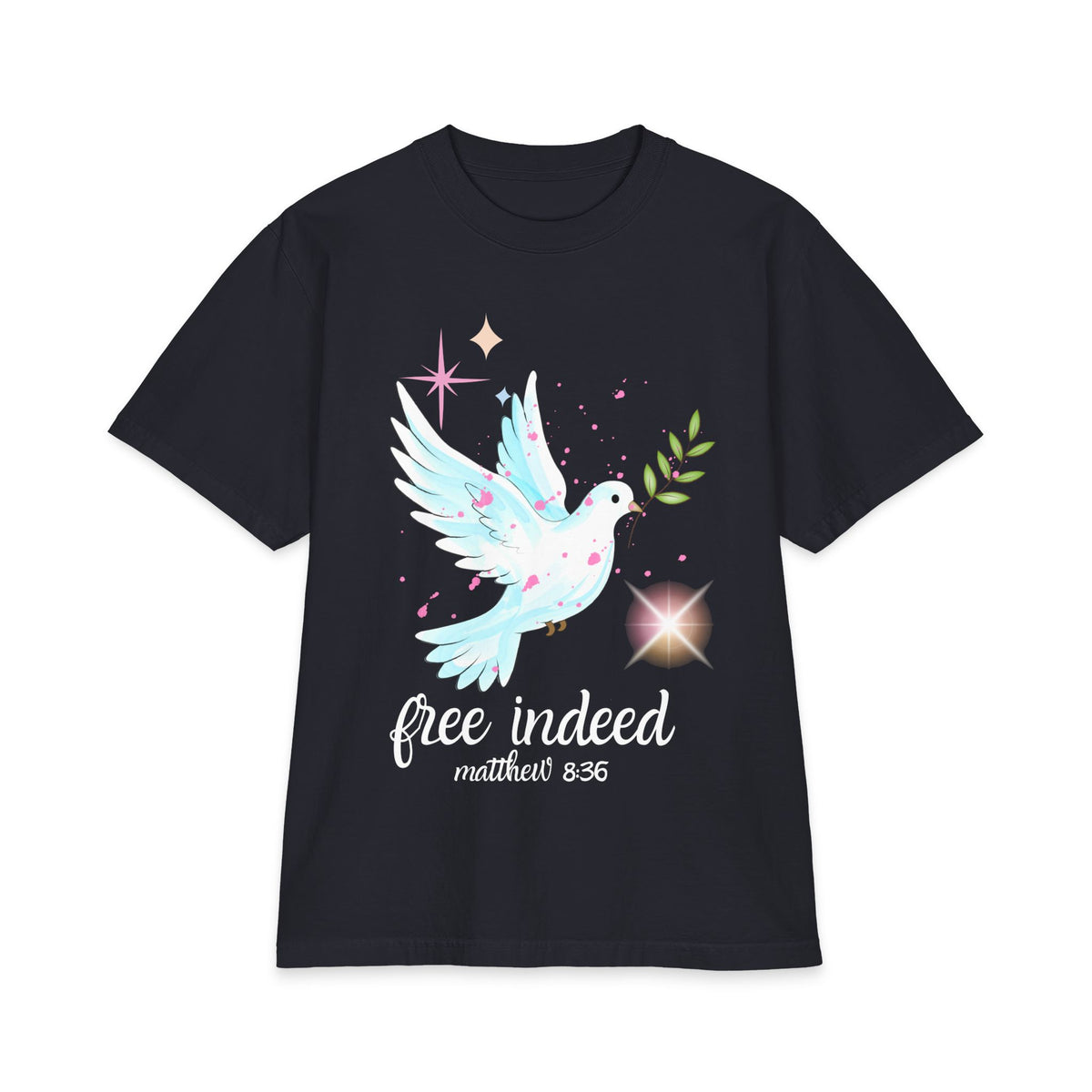 Dove of Peace Graphic T-Shirt — Pastel Olive Branch Design