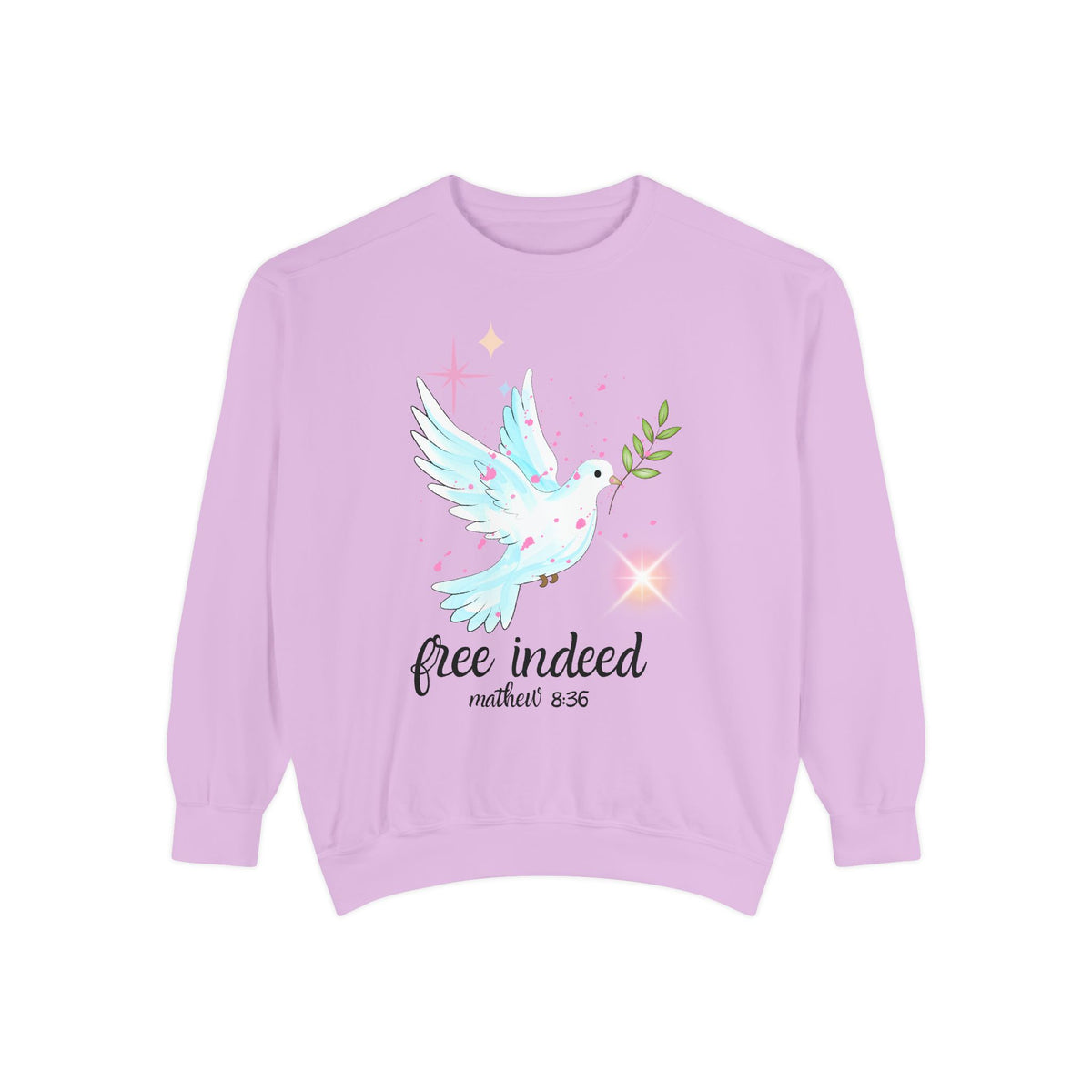Free Indeed Dove Sweatshirt — Matthew 5:36 Inspirational Crewneck