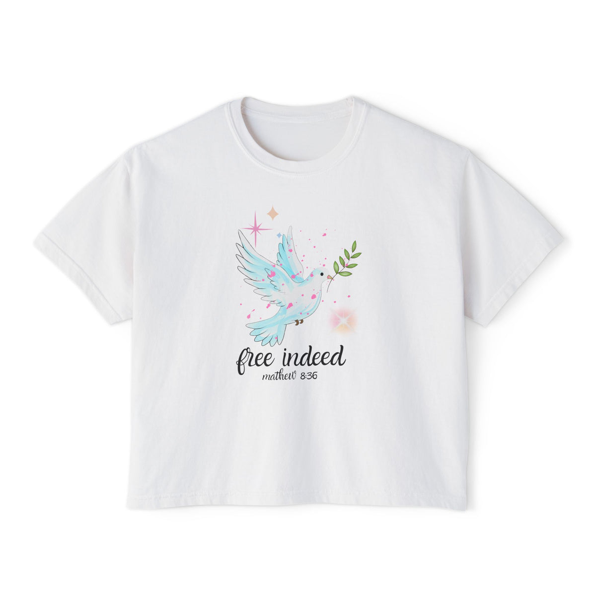 Free Indeed Dove Boxy Tee — Inspirational Christian Women's Shirt