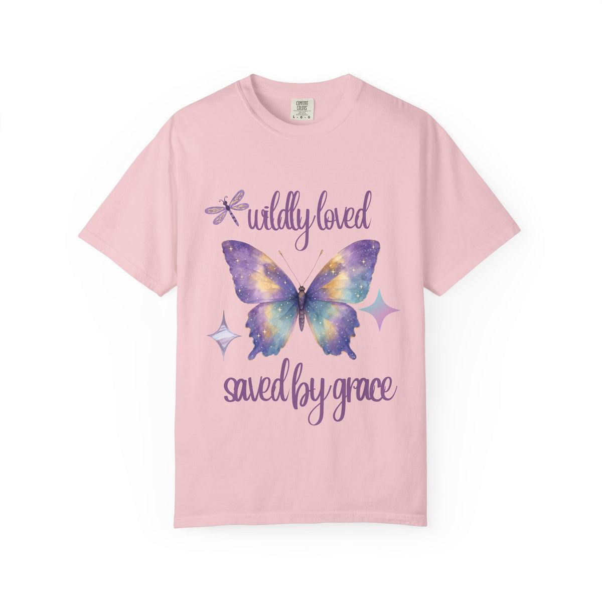 Wildly Loved Butterfly T-Shirt — "Saved by Grace" Christian Inspirational Tee