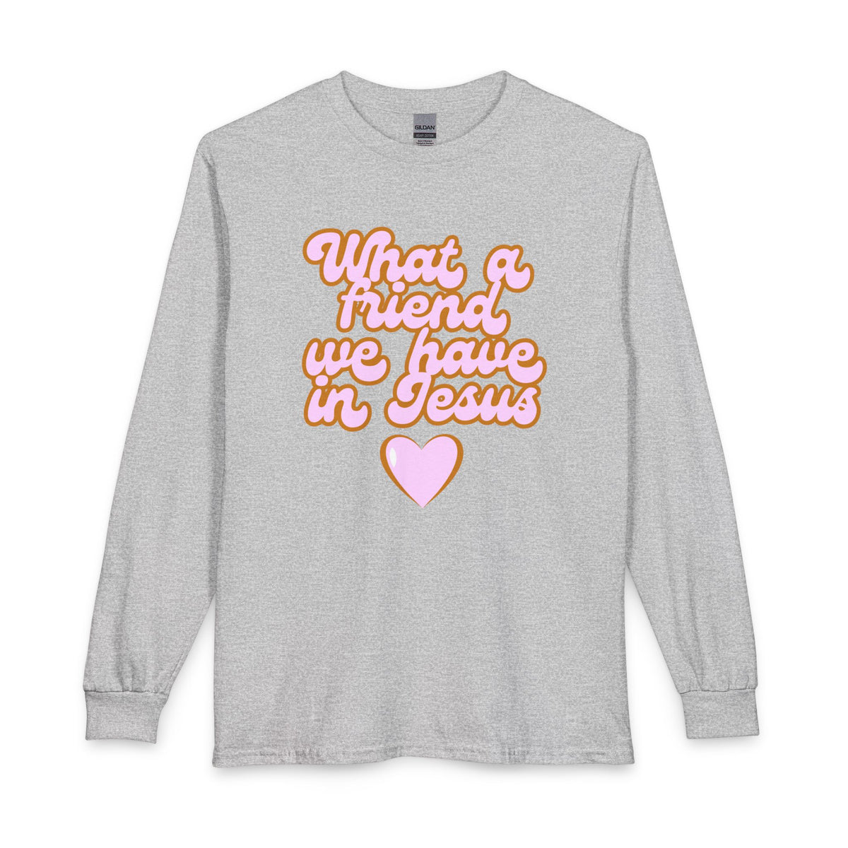 "What a Friend We Have in Jesus" Retro Pink Heart Gospel Long sleeve Shirt