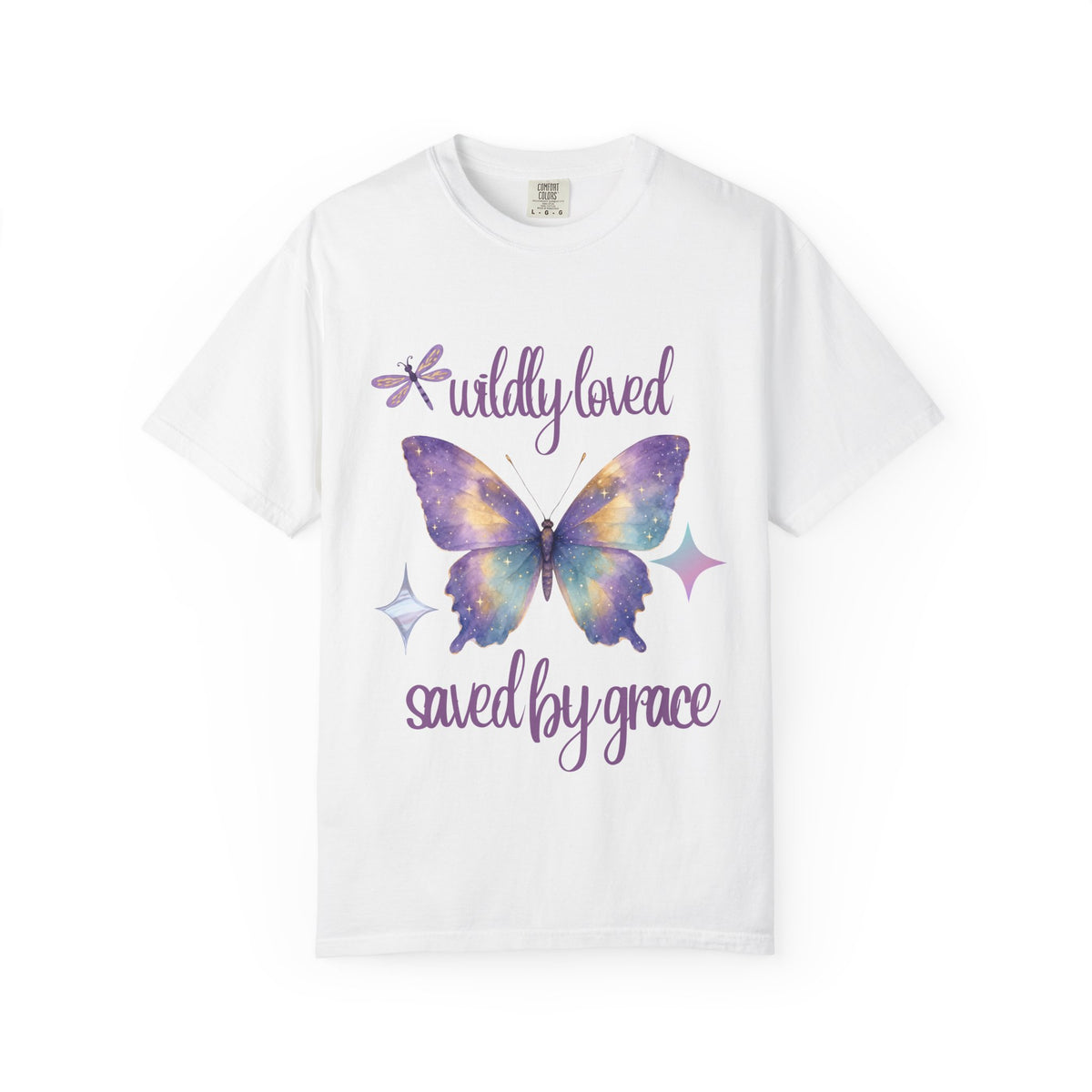 Wildly Loved Butterfly T-Shirt — "Saved by Grace" Christian Inspirational Tee