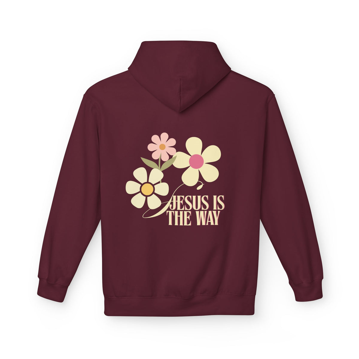 Christian Floral Hoodie — "Jesus Is The Way" Pastel Flower Pullover