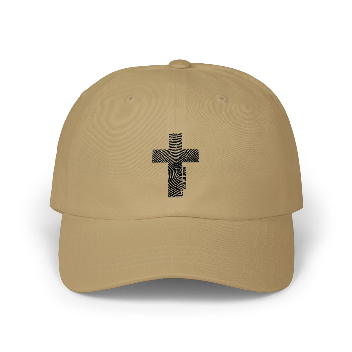 White Dad Cap with Distressed Cross Embroidery – Christian Baseball Hat