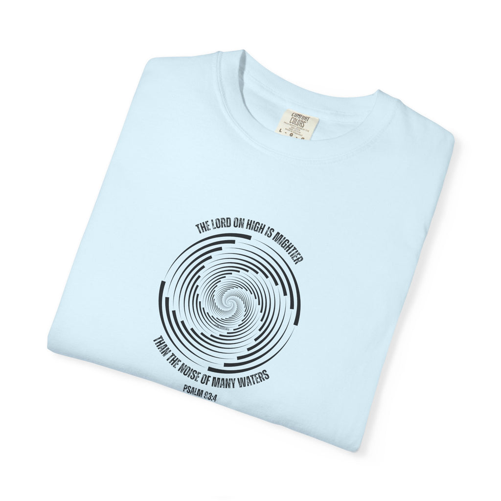 Spiral Wave T‑Shirt — 'We Came as Waves of Waking' Minimal Graphic Tee