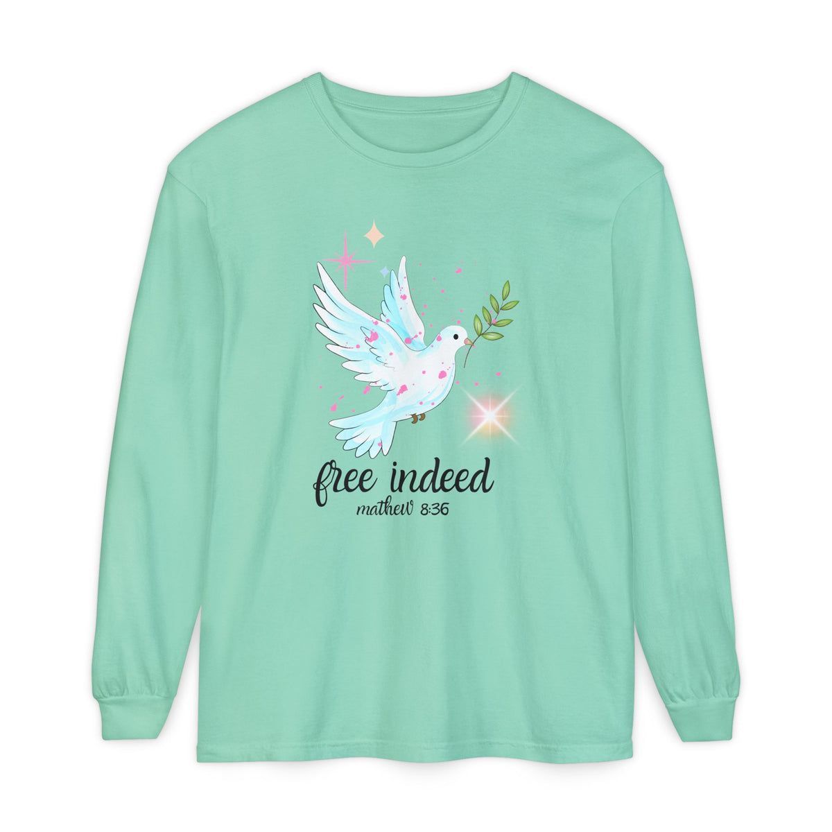 Free Indeed Dove Unisex Garment-dyed Long Sleeve T-Shirt