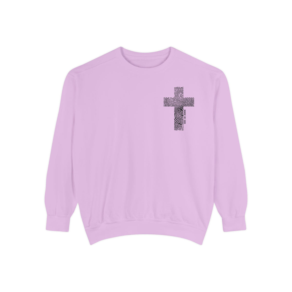 Sweatshirt — Fingerprint Cross "Saved By God" Crewneck