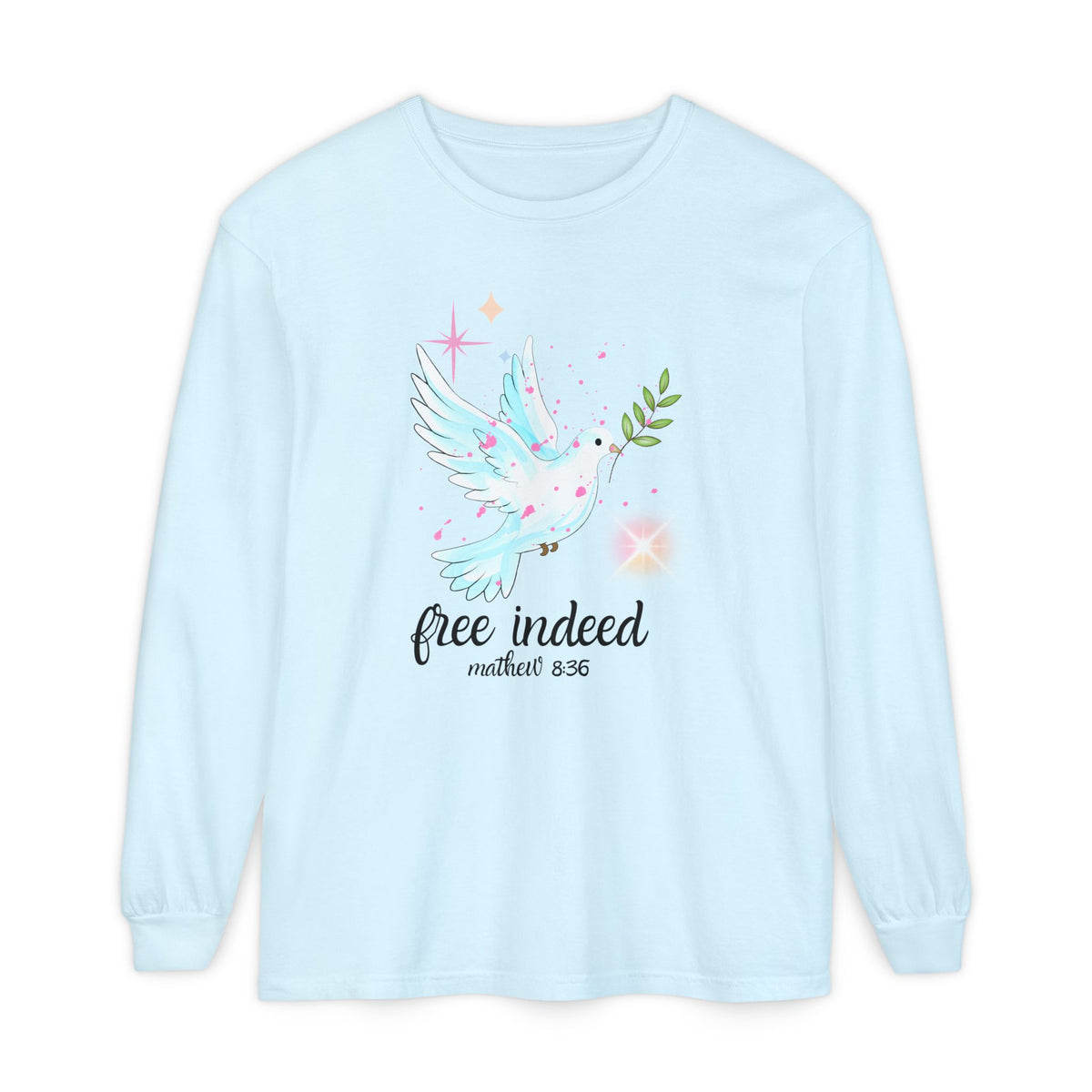 Free Indeed Dove Unisex Garment-dyed Long Sleeve T-Shirt