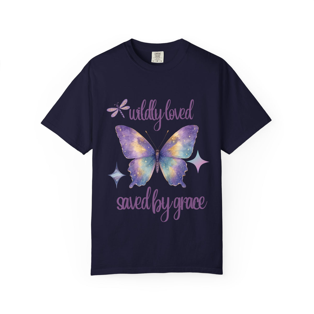 Wildly Loved Butterfly T-Shirt — "Saved by Grace" Christian Inspirational Tee