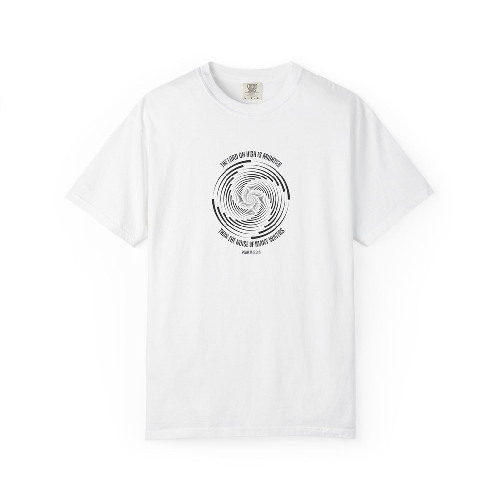 Spiral Wave T‑Shirt — 'We Came as Waves of Waking' Minimal Graphic Tee