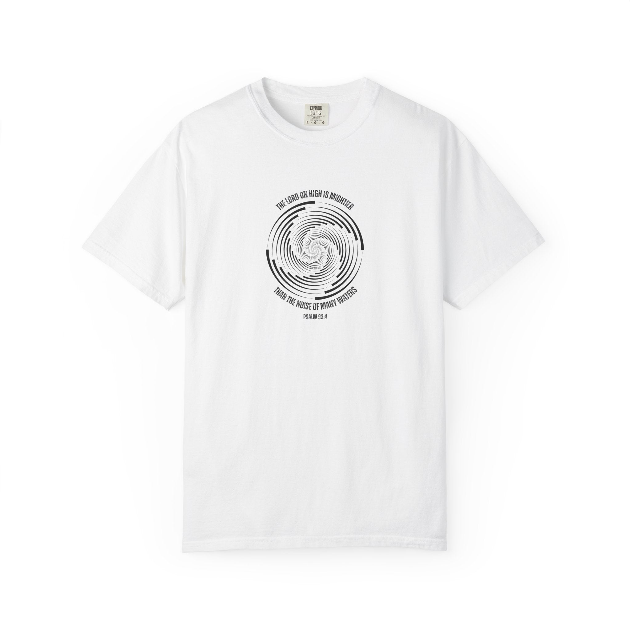 Spiral Wave T‑Shirt — 'We Came as Waves of Waking' Minimal Graphic Tee