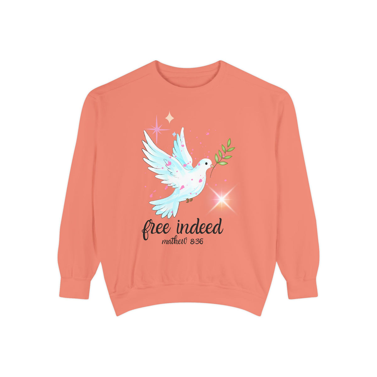 Free Indeed Dove Sweatshirt — Matthew 5:36 Inspirational Crewneck