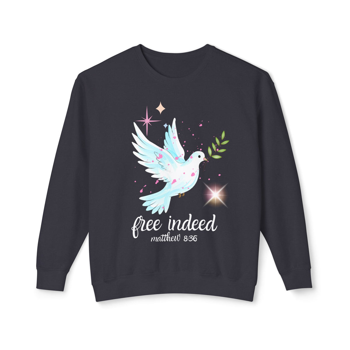 Dove of Peace Crewneck Sweatshirt — Pastel Dove with Olive Branch