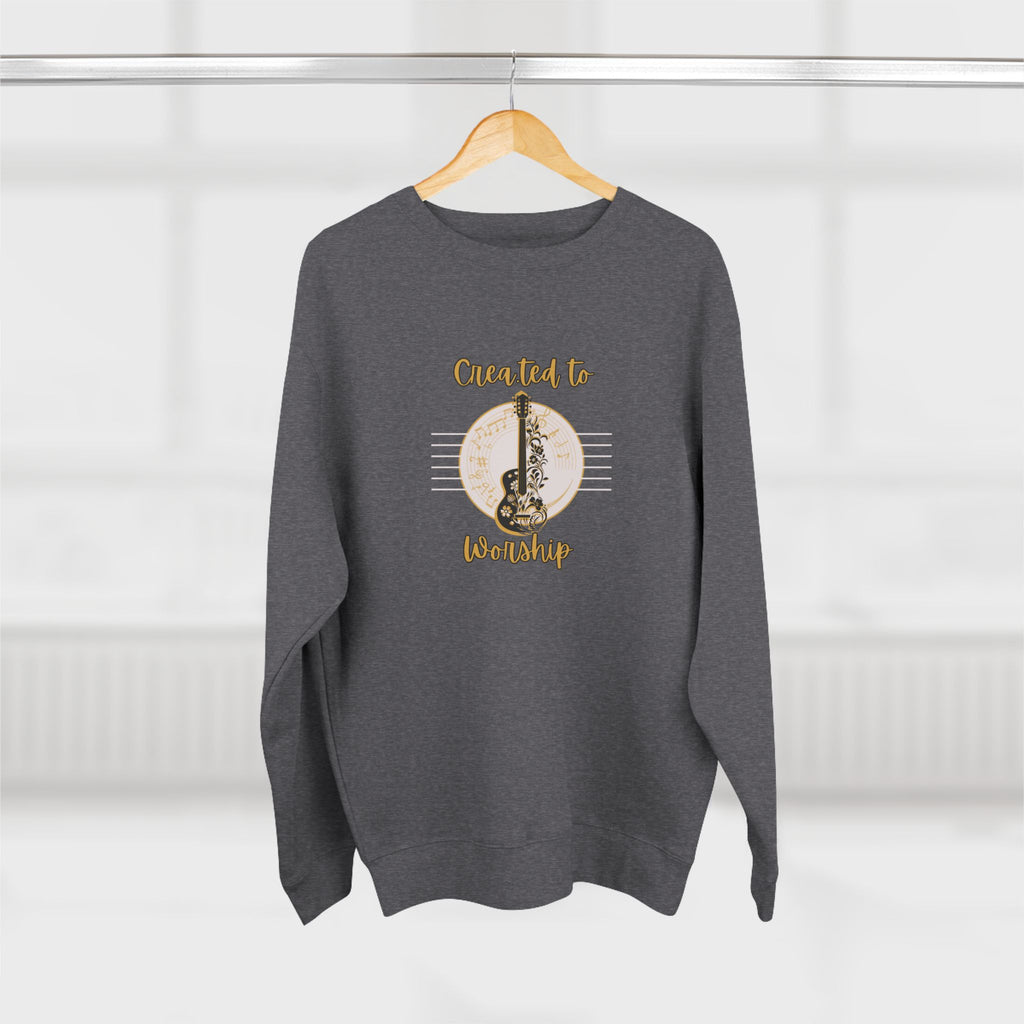 Created to Worship Crewneck Sweatshirt — Christian Guitar Worship Pullover