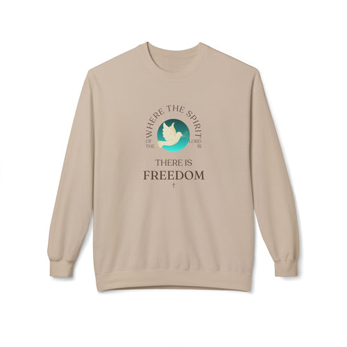 Freedom Dove Crewneck Sweatshirt — "Where the Spirit Is, There Is Freedom"