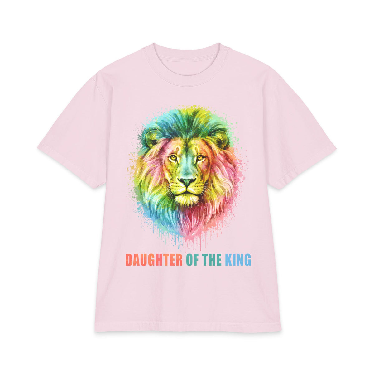 Daughter of the King Lion T‑Shirt — Colorful Watercolor Pride Tee