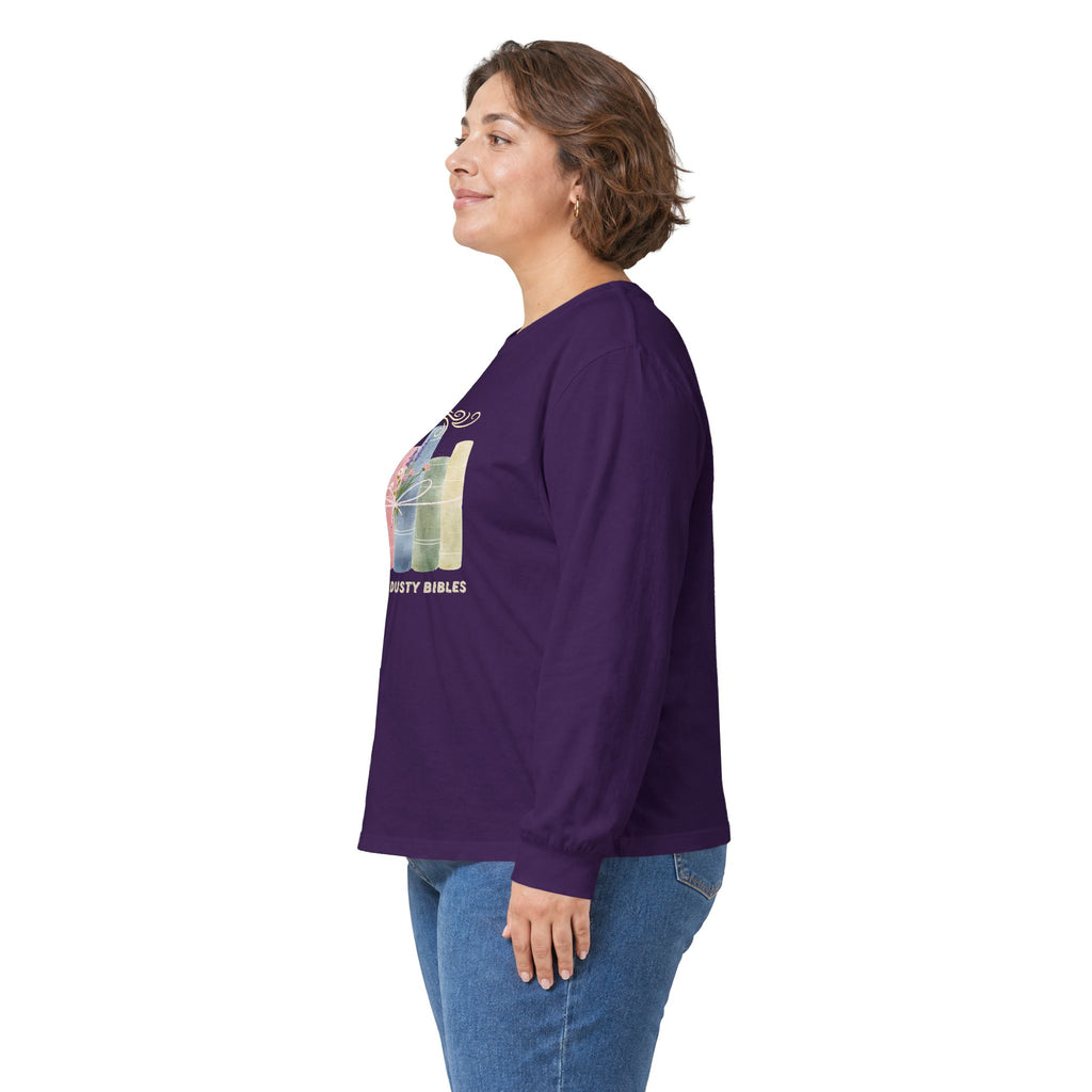 Long Sleeve Tee — Pastel Cactus Design with 'No More Empty Shells'
