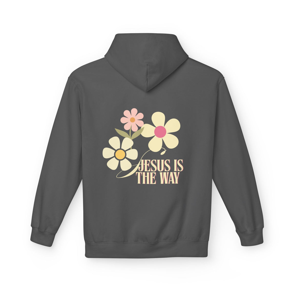 Christian Floral Hoodie — "Jesus Is The Way" Pastel Flower Pullover