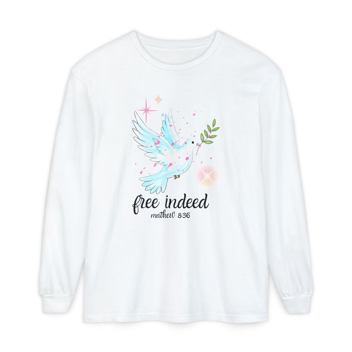 Free Indeed Dove Unisex Garment-dyed Long Sleeve T-Shirt
