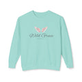 Wild Grace Crewneck Sweatshirt — Pink Angel Wings Inspirational Pullover