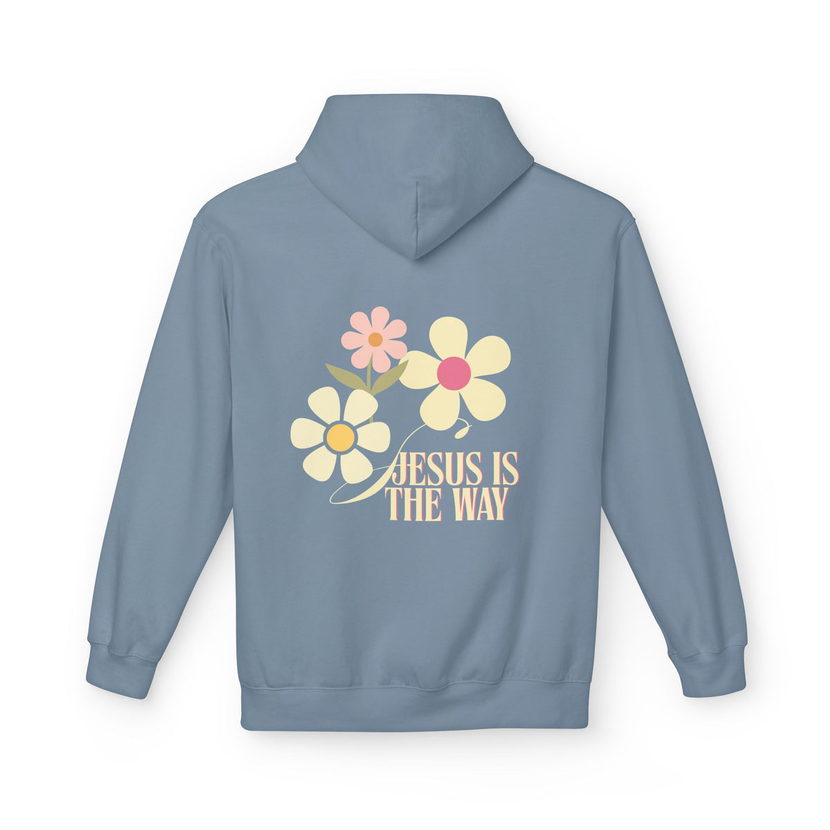 Christian Floral Hoodie — "Jesus Is The Way" Pastel Flower Pullover
