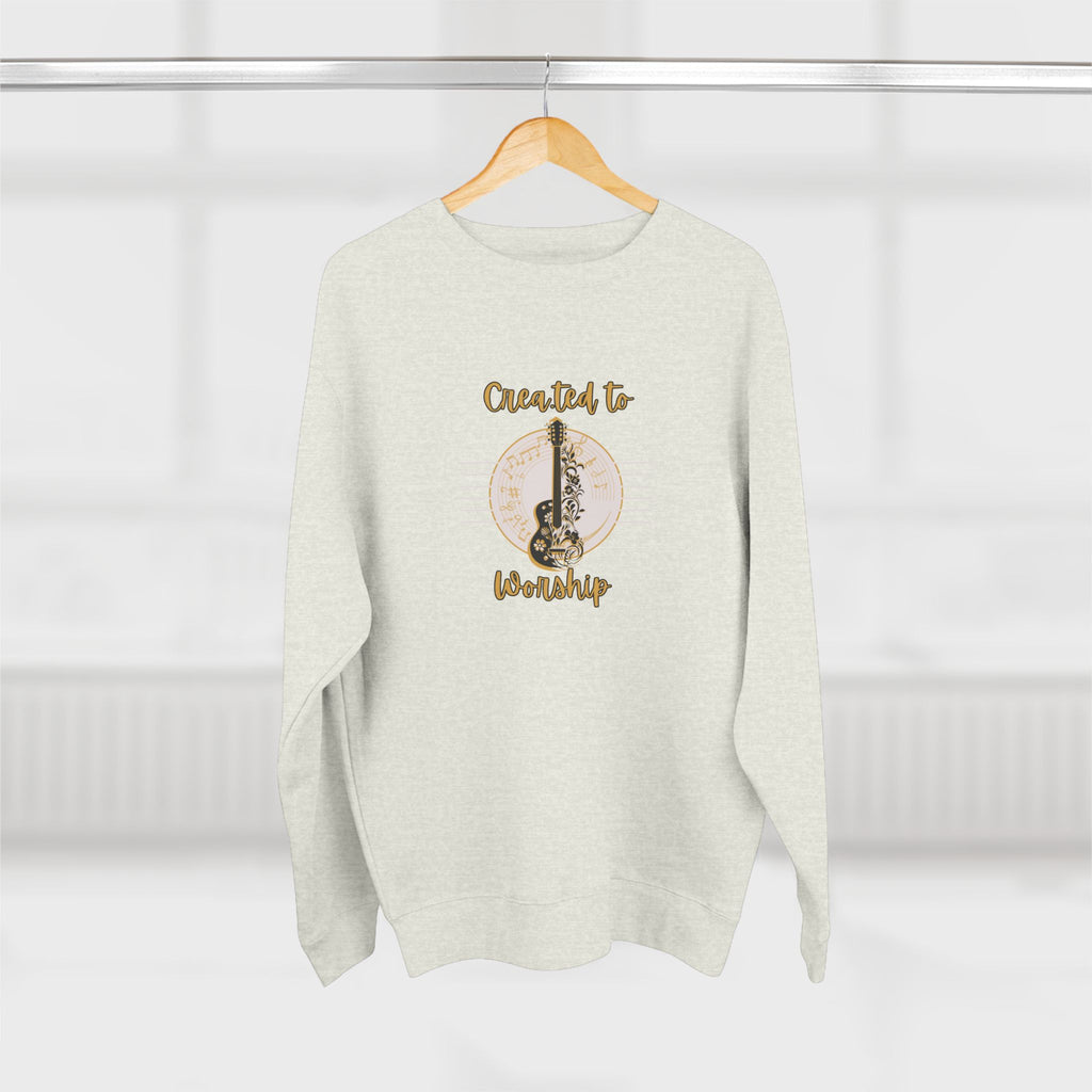 Created to Worship Crewneck Sweatshirt — Christian Guitar Worship Pullover
