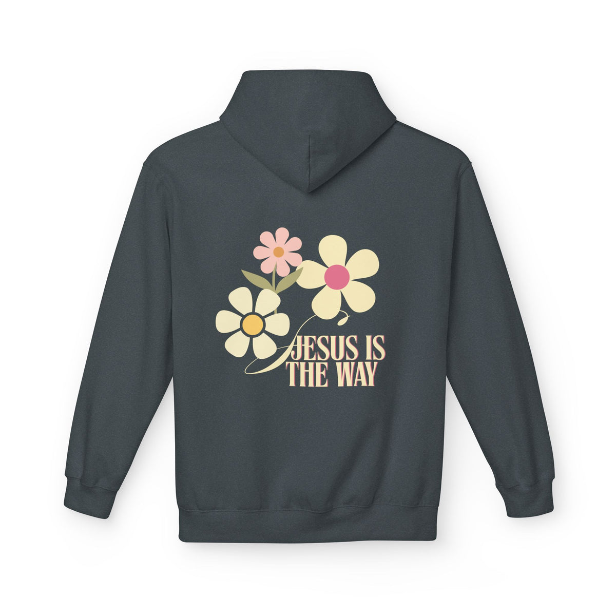 Christian Floral Hoodie — "Jesus Is The Way" Pastel Flower Pullover