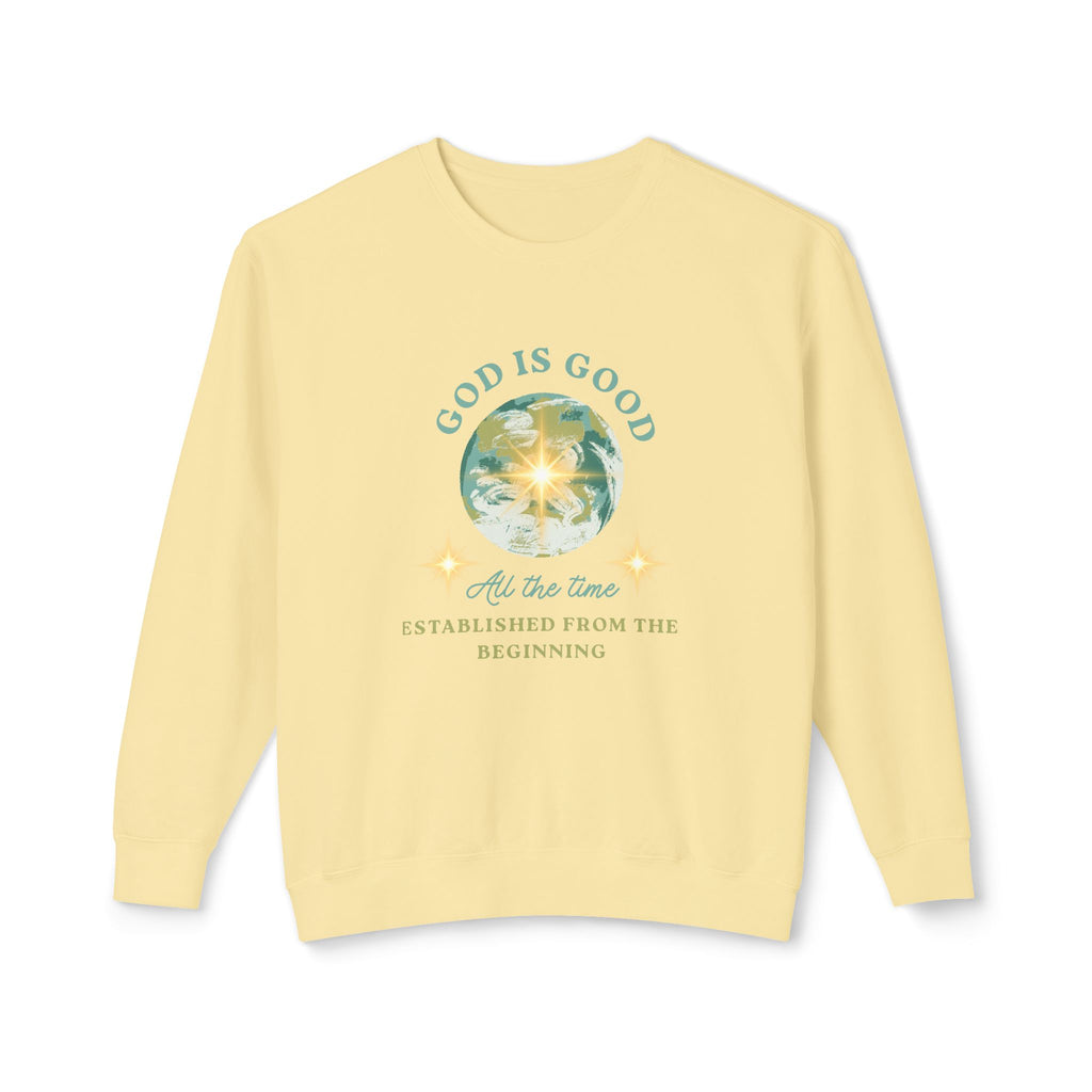Crewneck Sweatshirt — "God Is Good" Inspirational Graphic (Faith, Comfort & Everyday Wear)