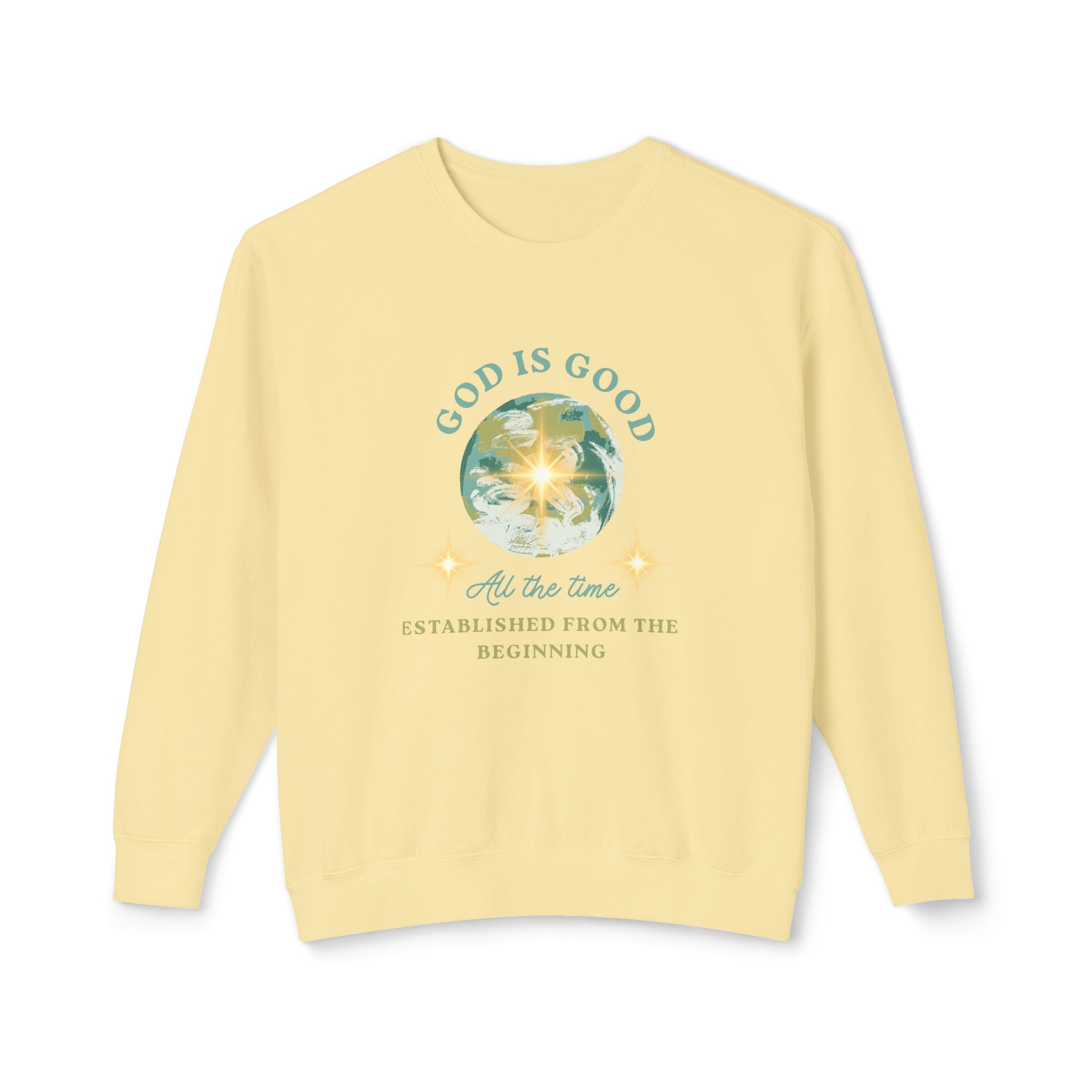 Crewneck Sweatshirt — "God Is Good" Inspirational Graphic (Faith, Comfort & Everyday Wear)