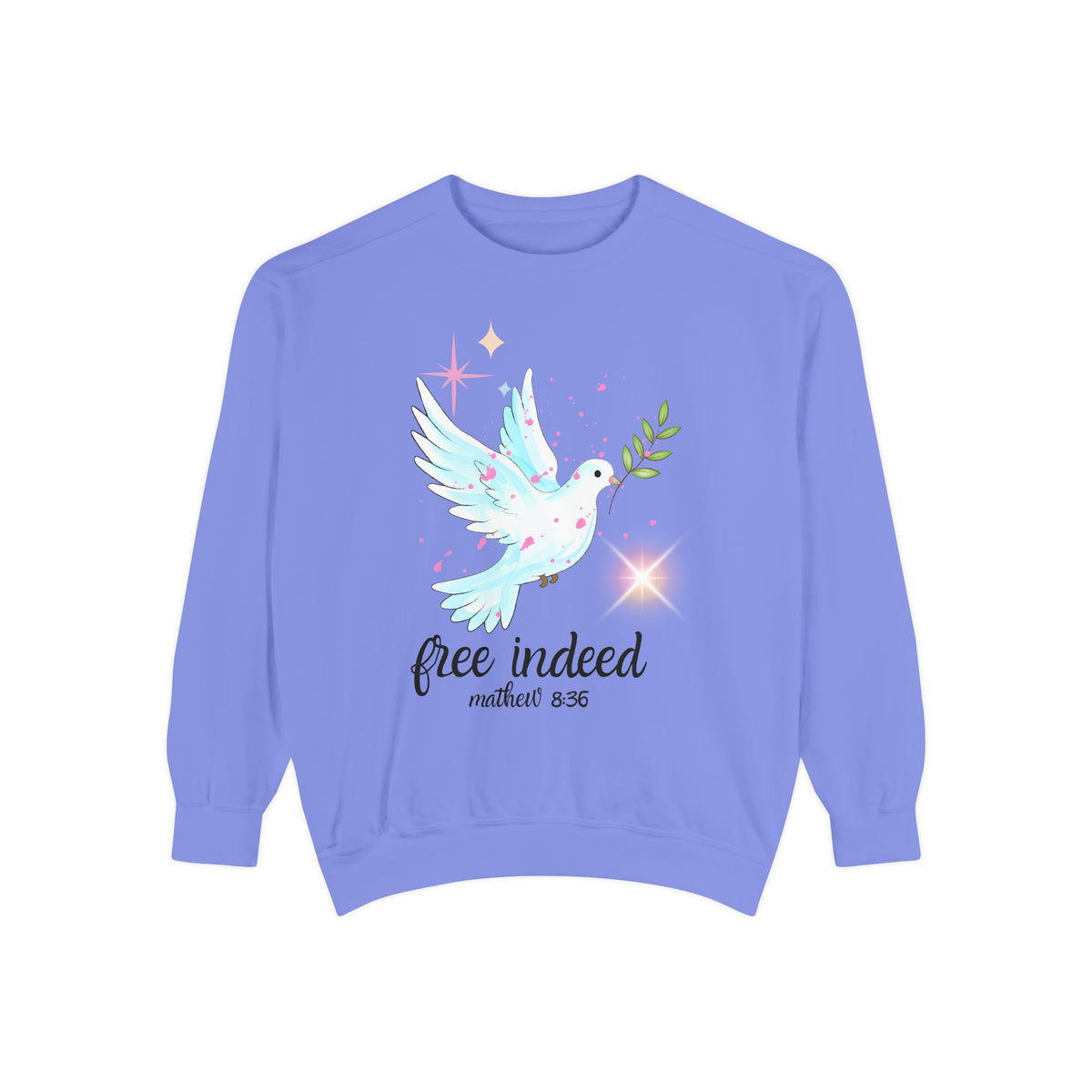 Free Indeed Dove Sweatshirt — Matthew 5:36 Inspirational Crewneck